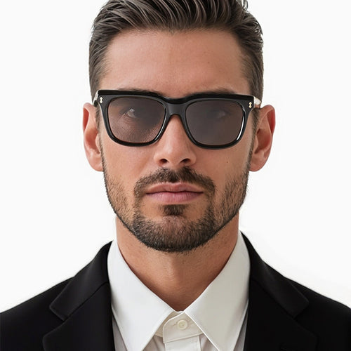 Damen Modische quadratische Sonnenbrille mit modernem, transparentem Rahmen Karnz