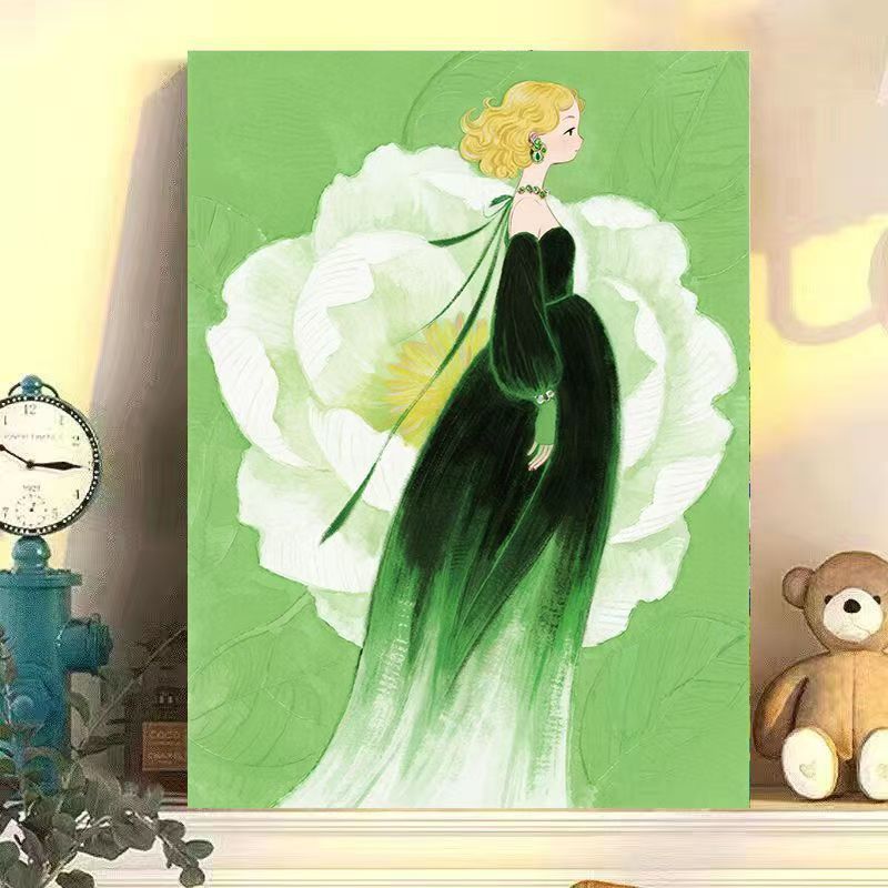 Künstlerische florale Illustrations-Leinwand-Kunstwerk Karnz