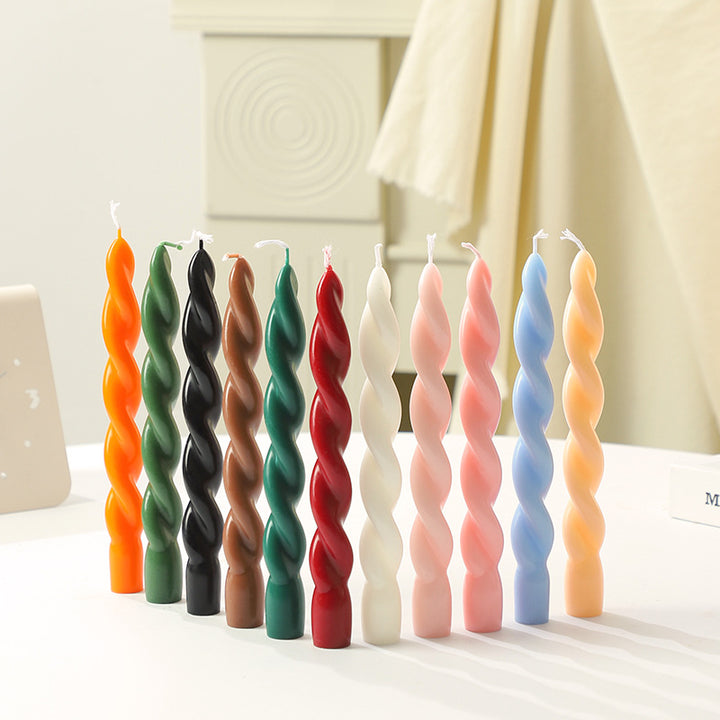Verdrehte Spiral-Taufkerzen-Set für Tischdekoration