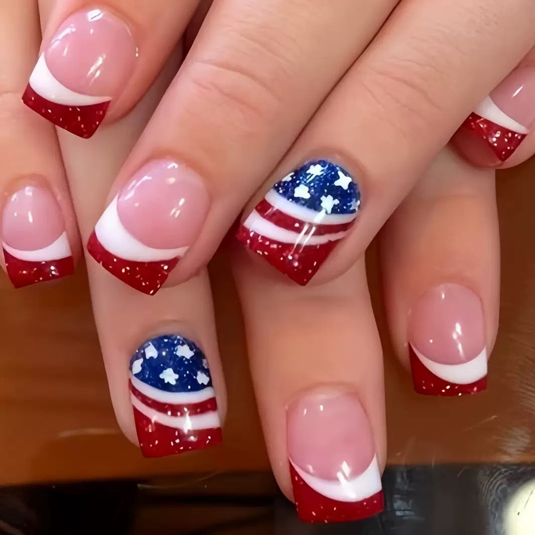 Patriotische Gel-Nagelkunstverlängerungen Karnz
