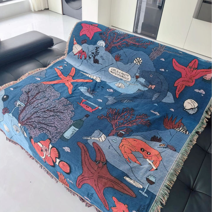 Künstlerische Jacquard-Wurfdecke