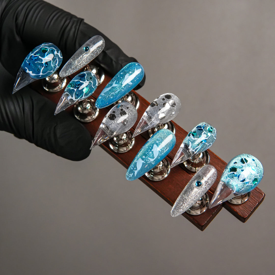 Luxuriöses künstlerisches Stiletto Press-On-Nagelset