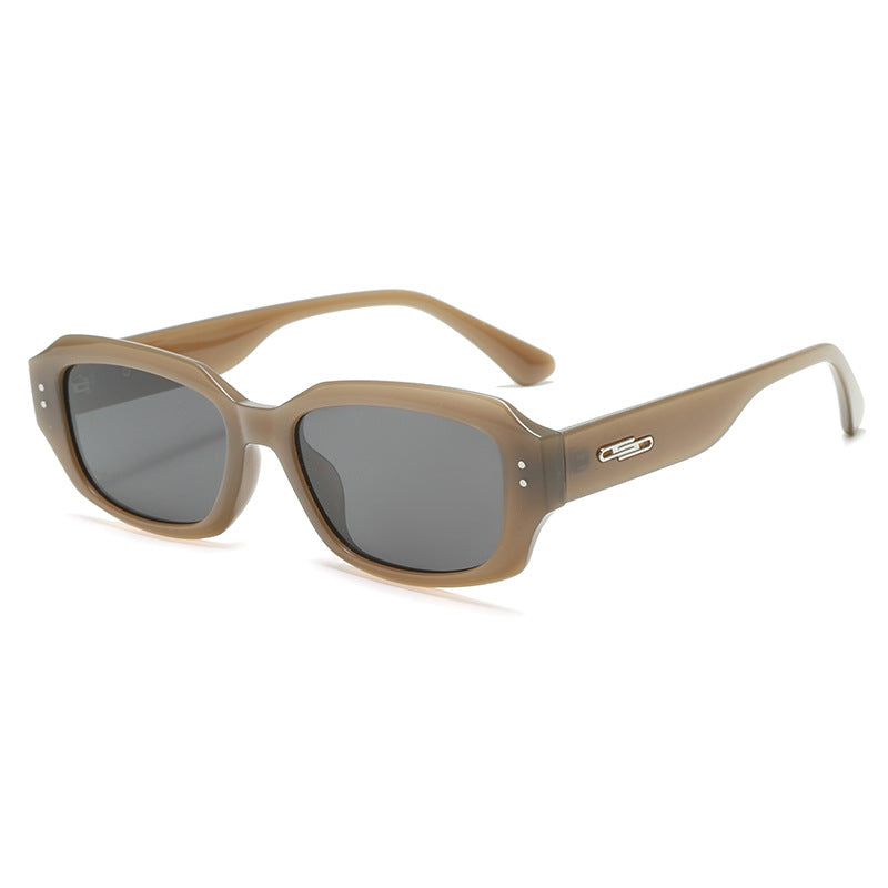 Damen modische quadratische Sonnenbrille mit innovativem transparentem Rahmen Karnz