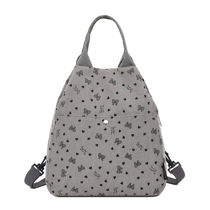 Cord-Rucksack mit Verspielten Motiven Karnz