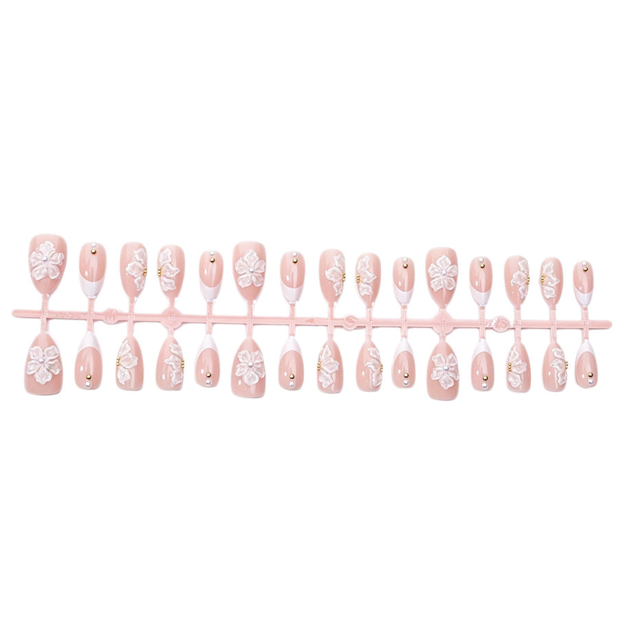 Handgemachtes Floral Design Press-On Nail Set Karnz
