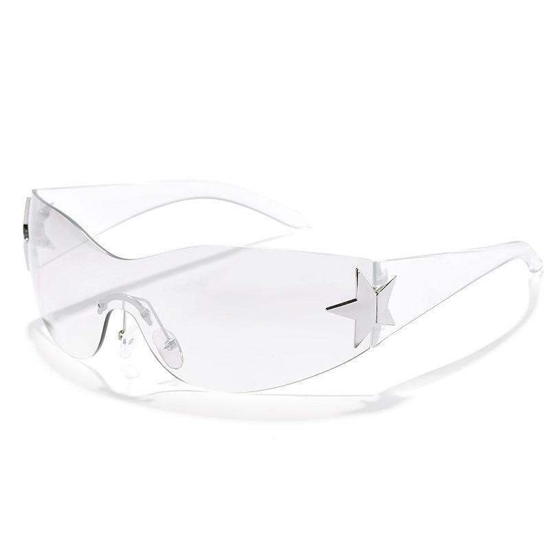 Damen futuristische Design-Sonnenbrille mit einzigartigen Akzenten Karnz