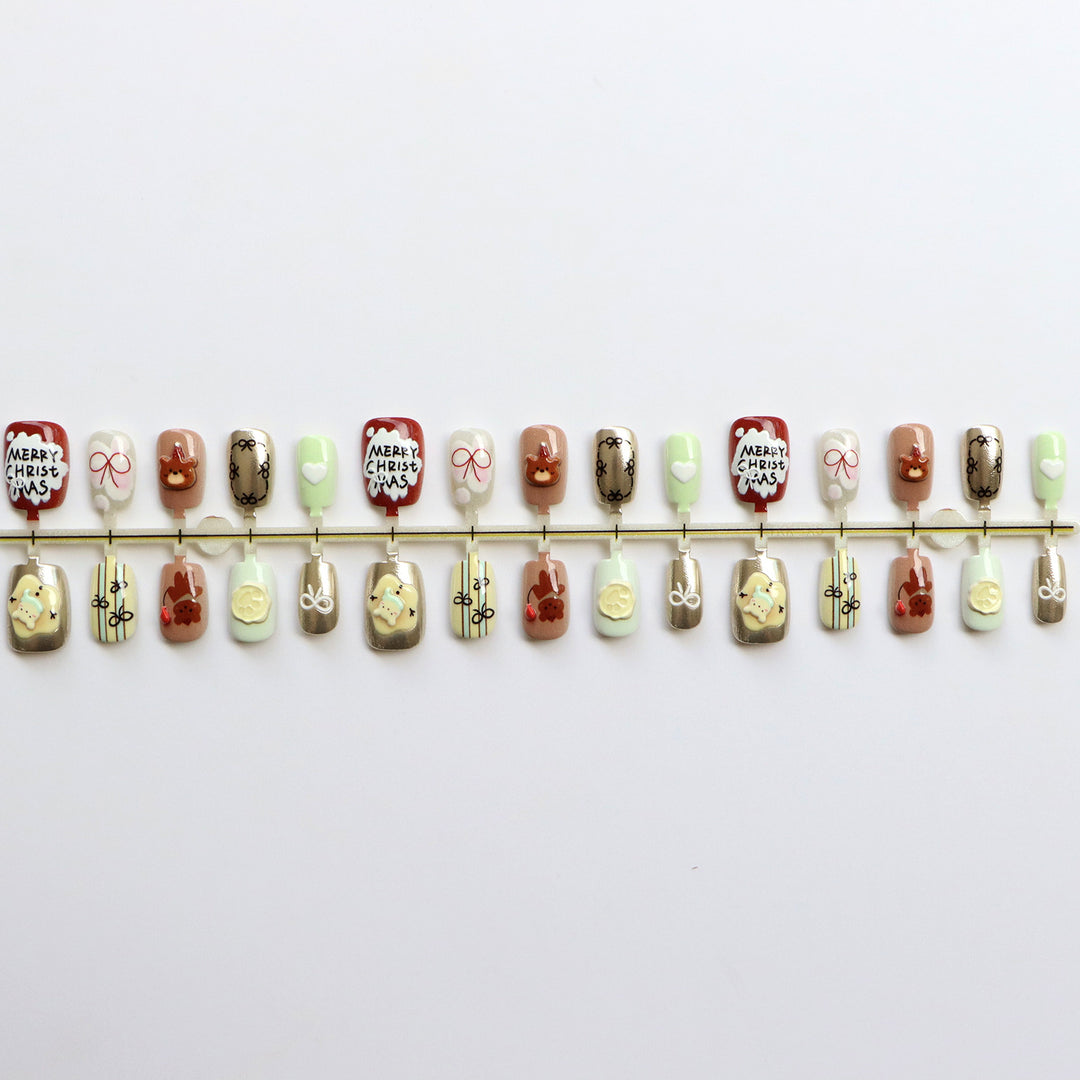 Festliches Thema Press-On Nagelkunst Set Karnz
