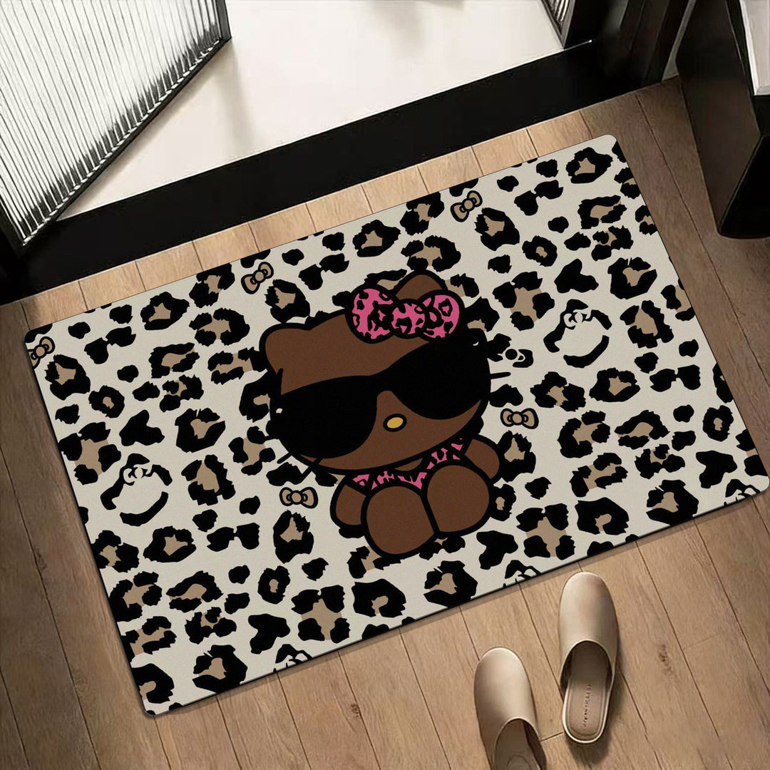 Leopard Print Hello Kitty Dekorative Teppichmatte