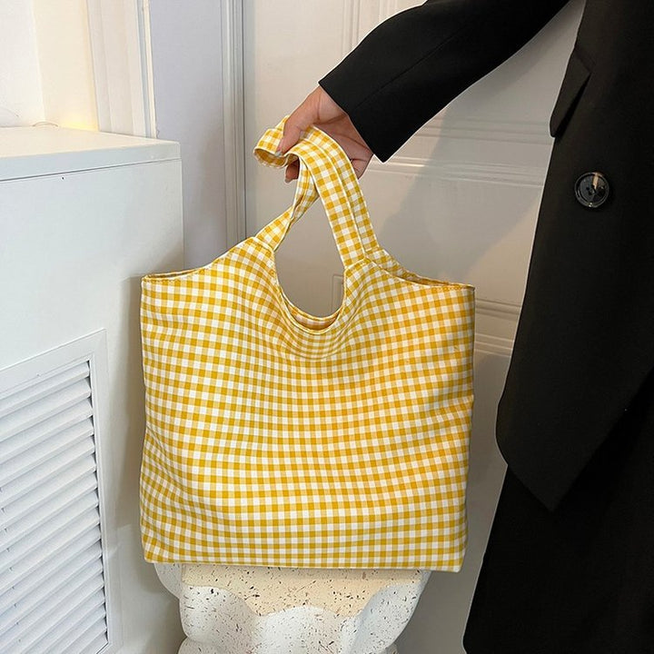 Kariertes Gingham Tragetasche