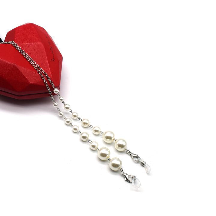 Elegante Perlen- und Silber-Brillenband Karnz