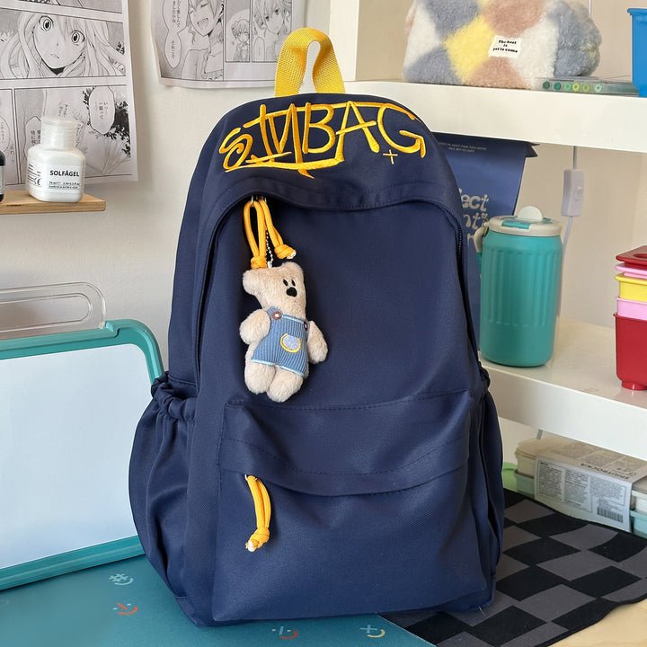 Lässiger Rucksack mit süßem Plüsch-Schlüsselanhänger Karnz