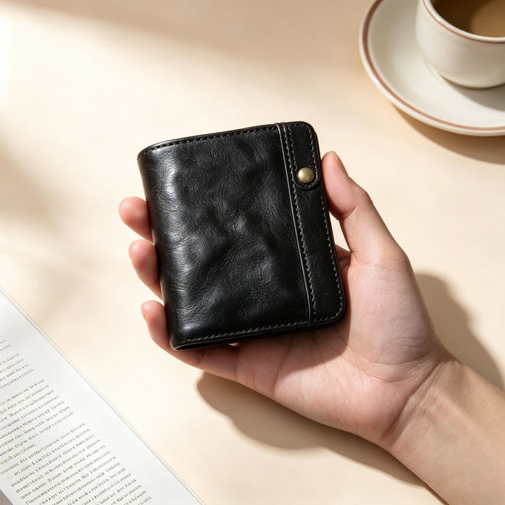 RFID-blockierende Leder-Kartenbrieftasche
