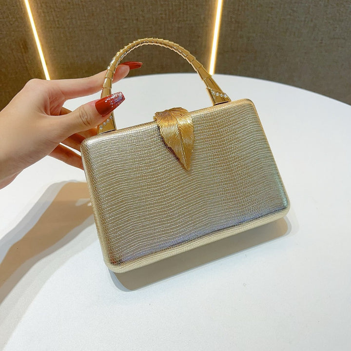 Elegante Blatt-Applikation Abendhandtasche
