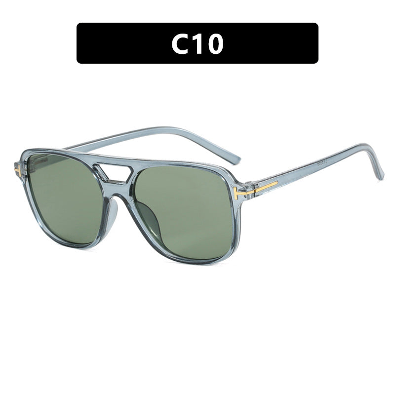Damen trendige quadratische Sonnenbrille mit detailreichem Rahmen Karnz