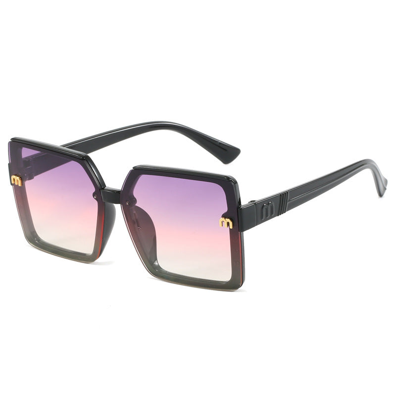 Damen modische quadratische Sonnenbrille mit verspiegeltem Verlauf Karnz