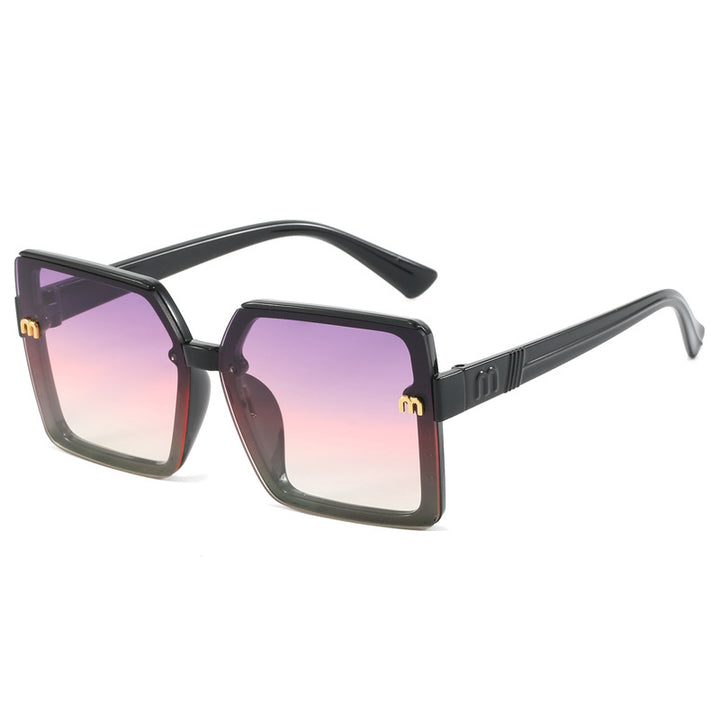 Damen modische quadratische Sonnenbrille mit verspiegeltem Verlauf Karnz