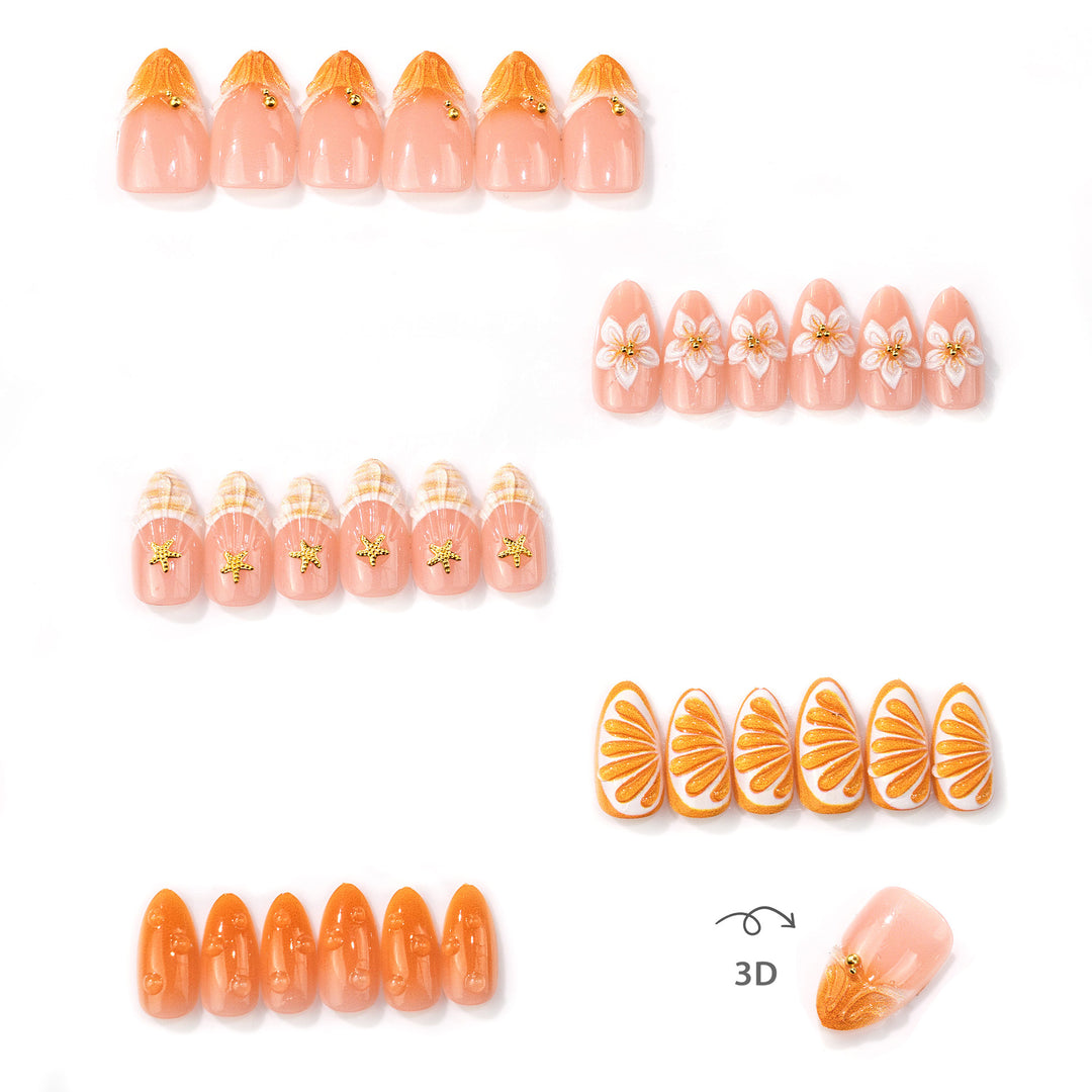Tropisch Obst Inspiriertes Press-On Nagelset