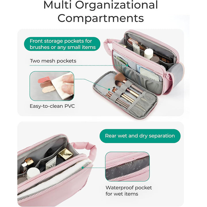 Kosmetik-Organizer Tasche mit Mehreren Fächern und Abnehmbarem Innenfach Karnz