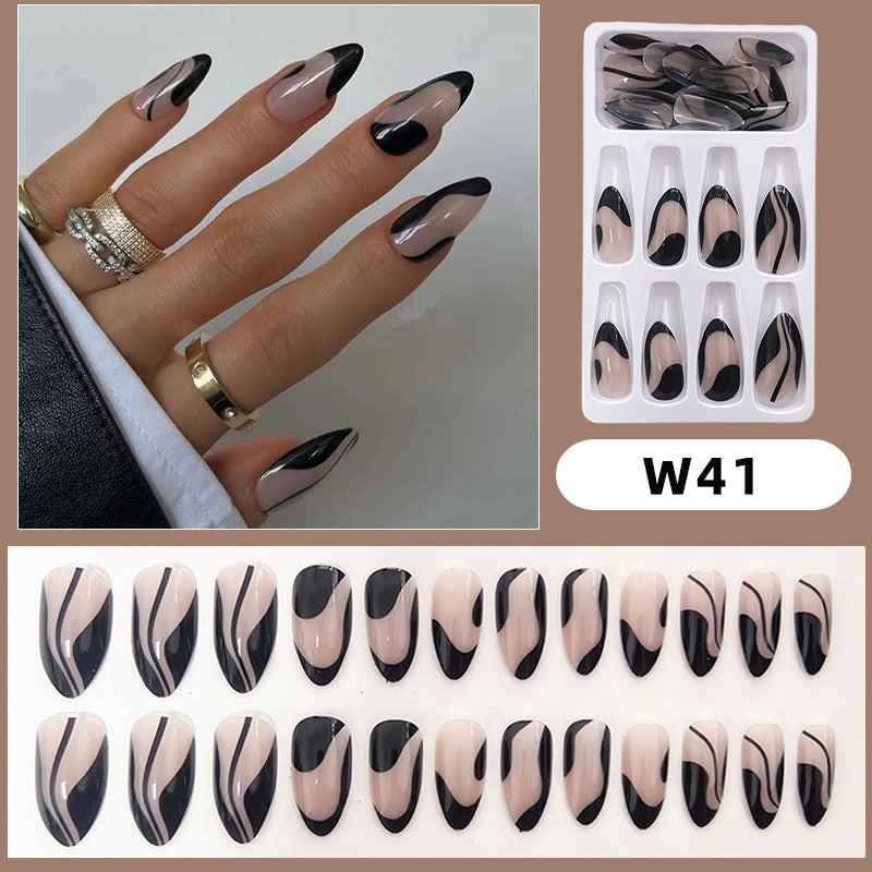 Stylische abstrakte Press-On-Nagelspitzen