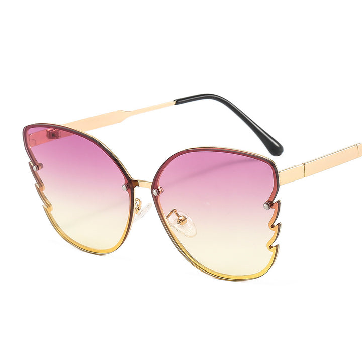 Damen statement Sonnenbrille mit einzigartigem Design und farbverlaufenden Gläsern Karnz