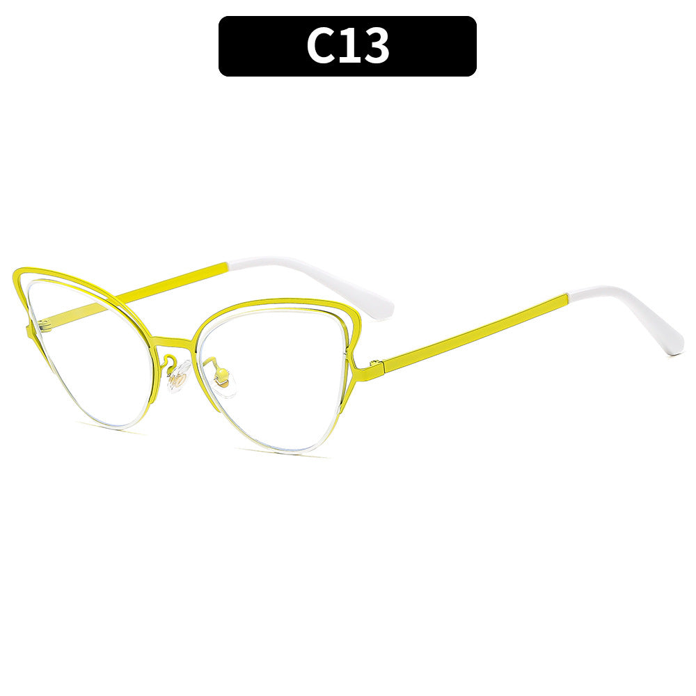 Damen Cat-Eye Sonnenbrille mit luxuriösem Metallrahmen und hochwertigen Verlaufsgläsern Karnz