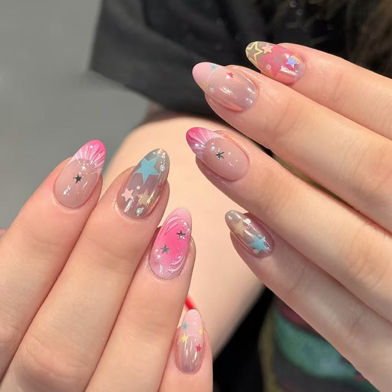 Sternenförmige schicke Press-On Nail Art