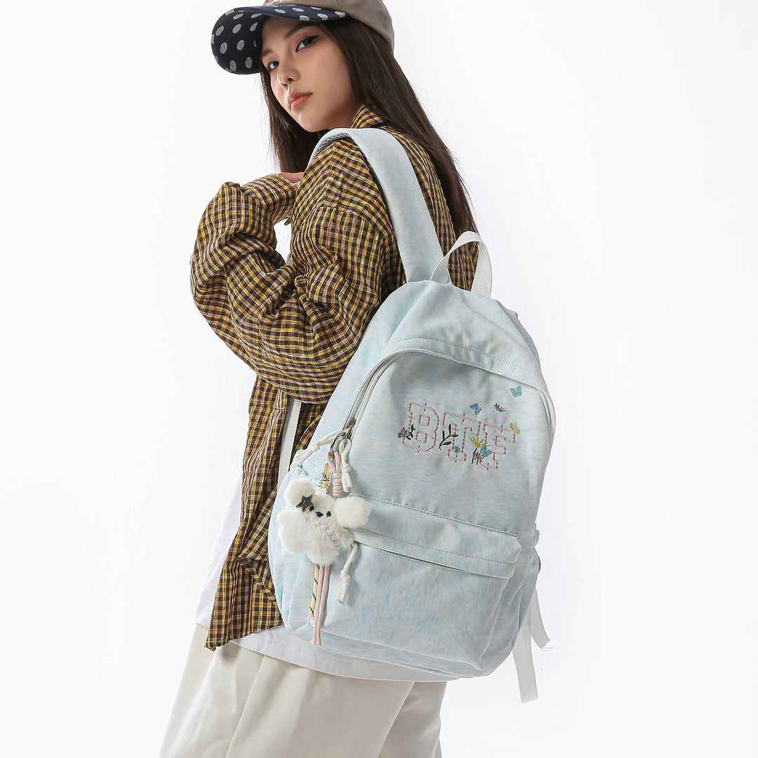 Bestickter Floral Freizeit Rucksack Karnz
