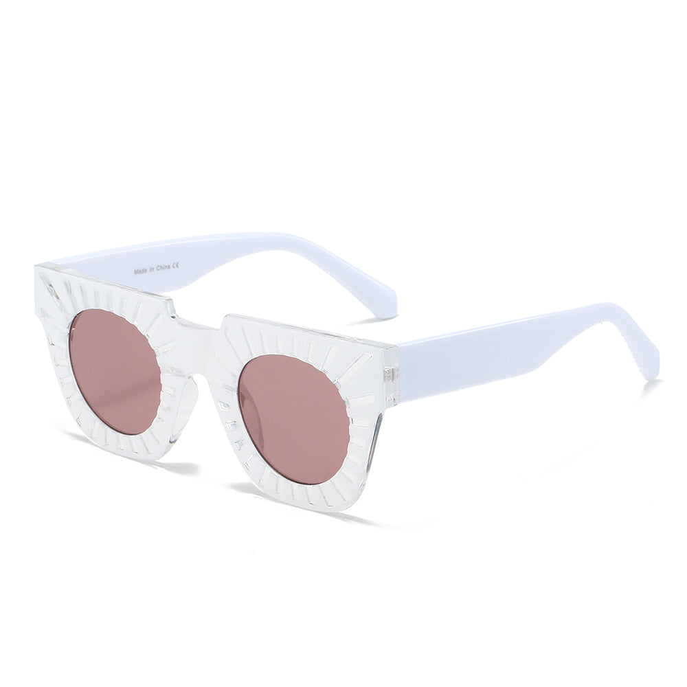 Damen Modische Sonnenbrille mit kreativem geometrischem Rahmen Karnz