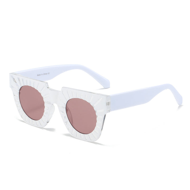 Damen Modische Sonnenbrille mit kreativem geometrischem Rahmen Karnz