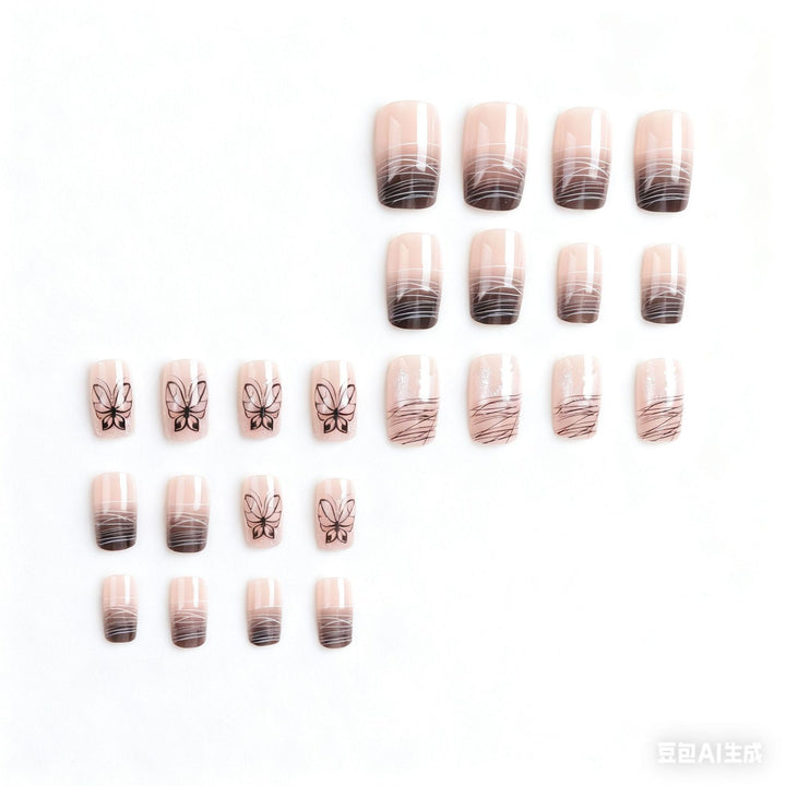 Elegante Schmetterlings-Themen Druck-Nagelkunst Karnz