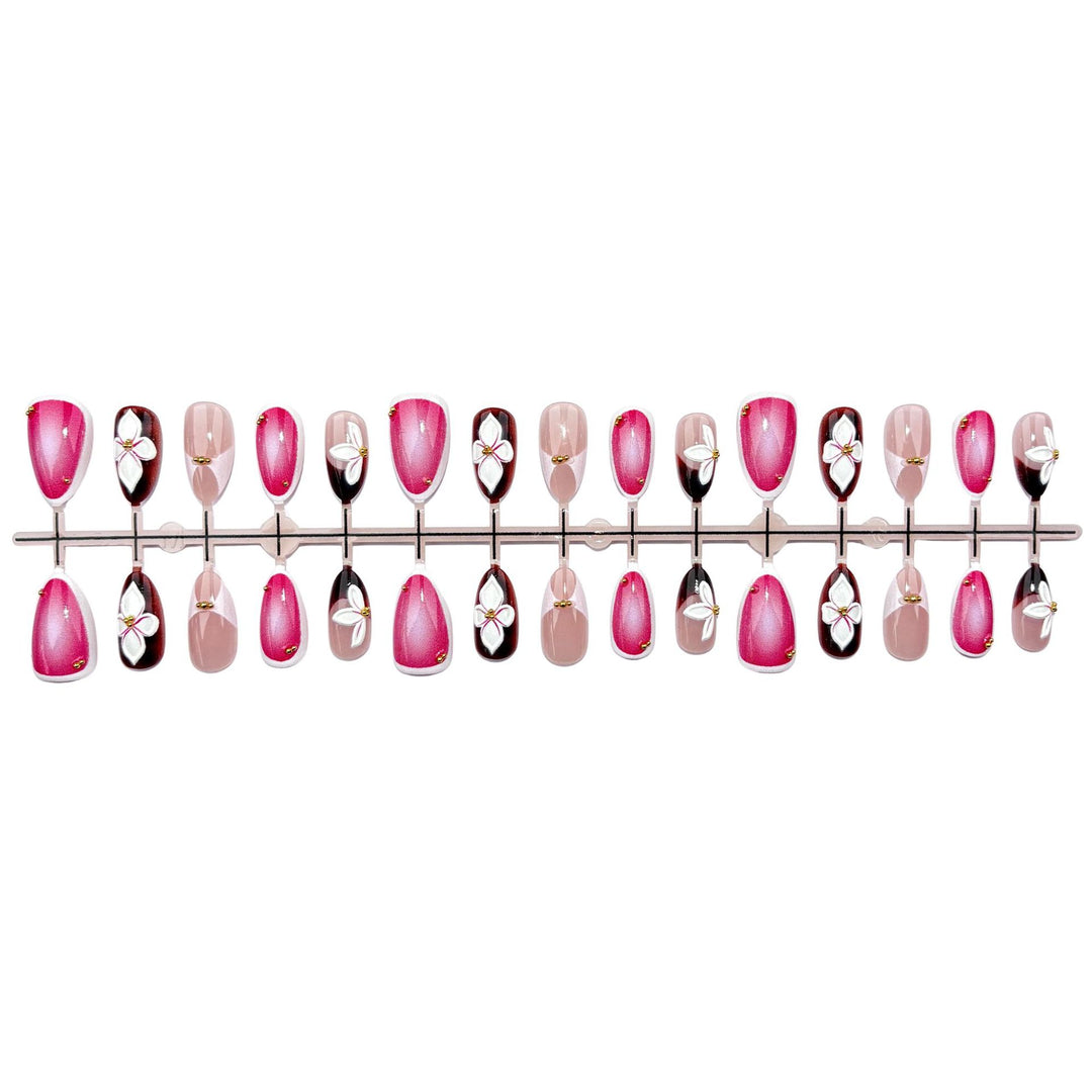 Floral-Accent Press-On Nagelkunst Set
