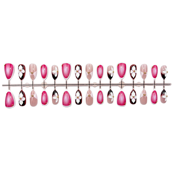 Floral-Accent Press-On Nagelkunst Set