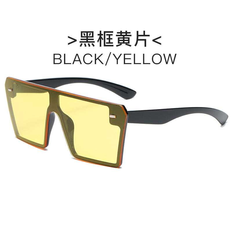Damen futuristische Sonnenbrille mit übergroßem rechteckigem Rahmen Karnz