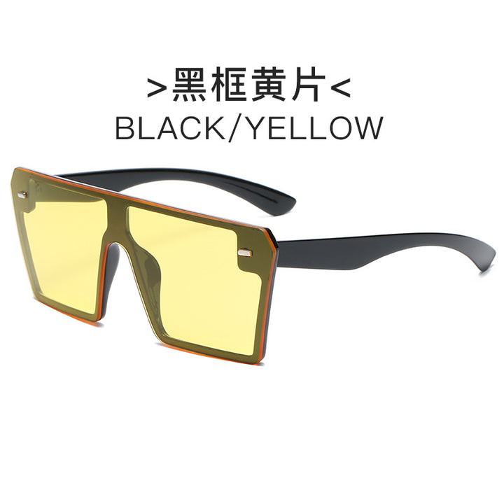 Damen futuristische Sonnenbrille mit übergroßem rechteckigem Rahmen Karnz