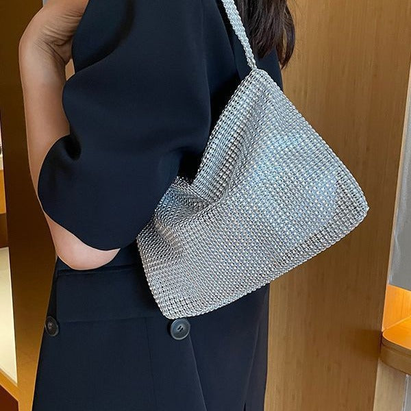 Pailletten Strass Schultertasche