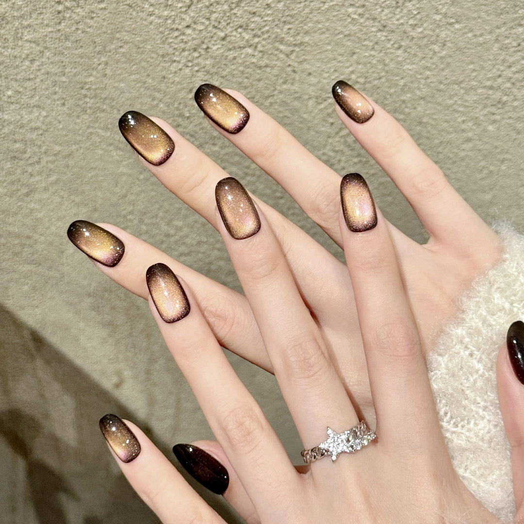 Wunderschönes Ombre Glitzer Press-On Nagelset