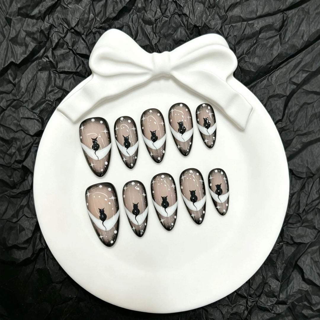 Künstlerisches katzenjammer Themen Presse auf Nail Art Set  1791773919