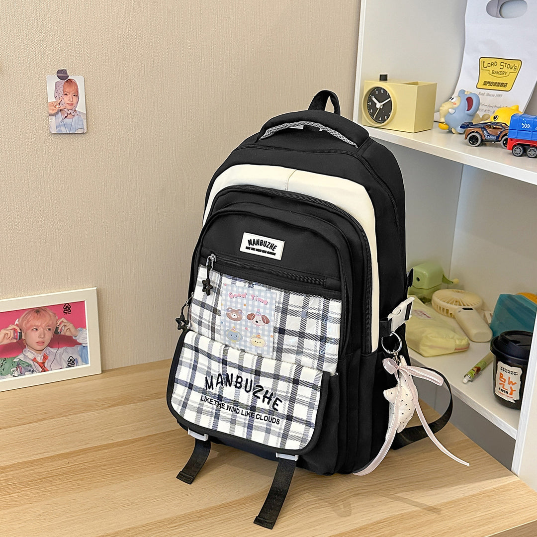 Trendiger geräumiger Rucksack mit transparenter Tasche Karnz