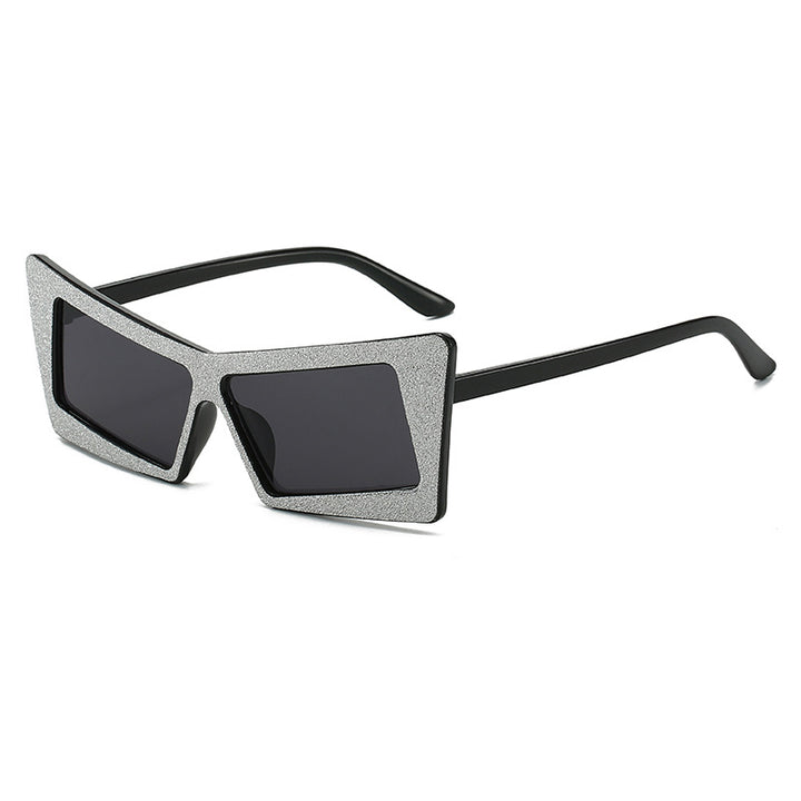 Damen geometrische Sonnenbrille mit glitzernden Elementen Karnz