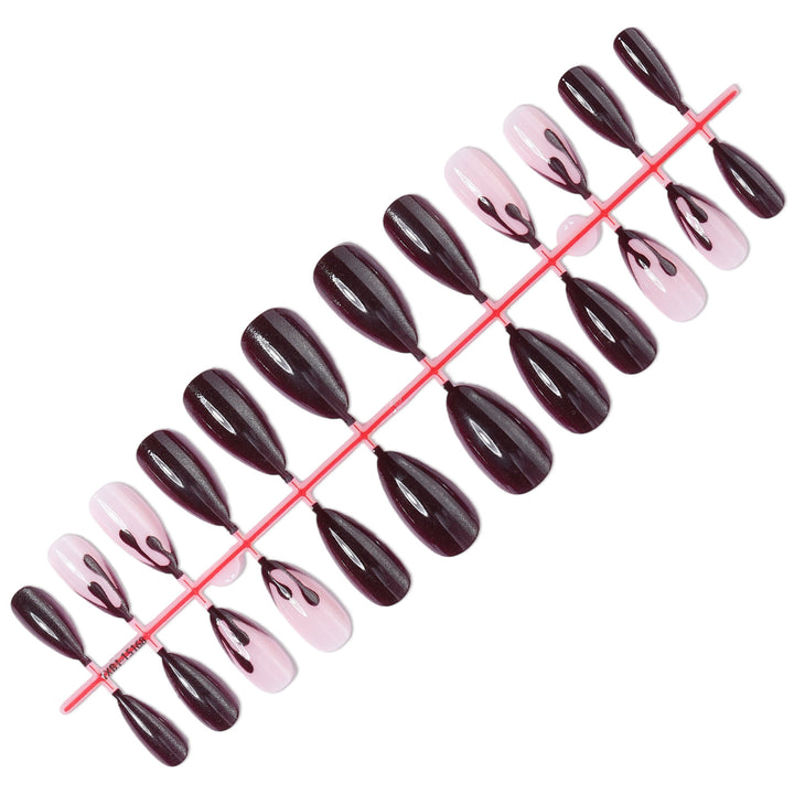 Stiletto Press-On Nail Set mit einzigartigem künstlerischem Design Karnz