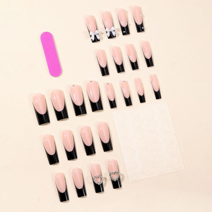 Elegante 3D Schleife und Herz Nagelkunst Karnz