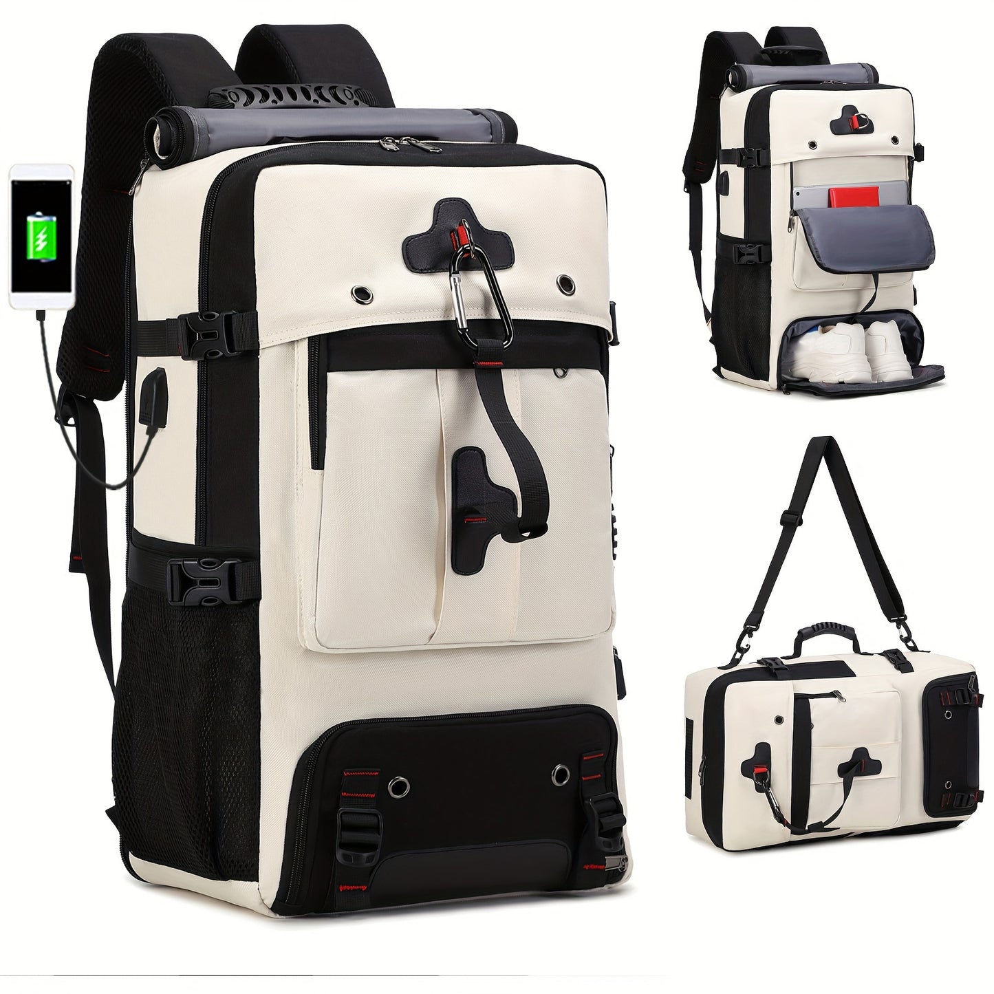 Unisex Multifunktionaler Rucksack mit integrierter Powerbank-Funktion Karnz