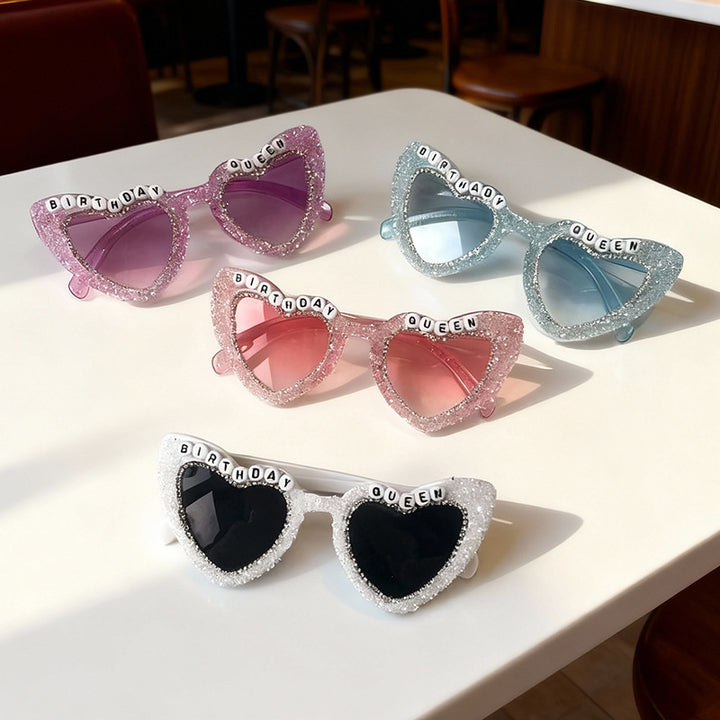 Rhinestone-beschmückte Herz-Sonnenbrille Karnz