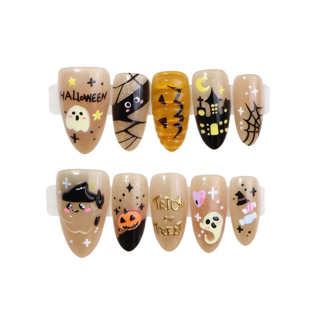Halloween-Themen Press-On Nagelkunst Karnz