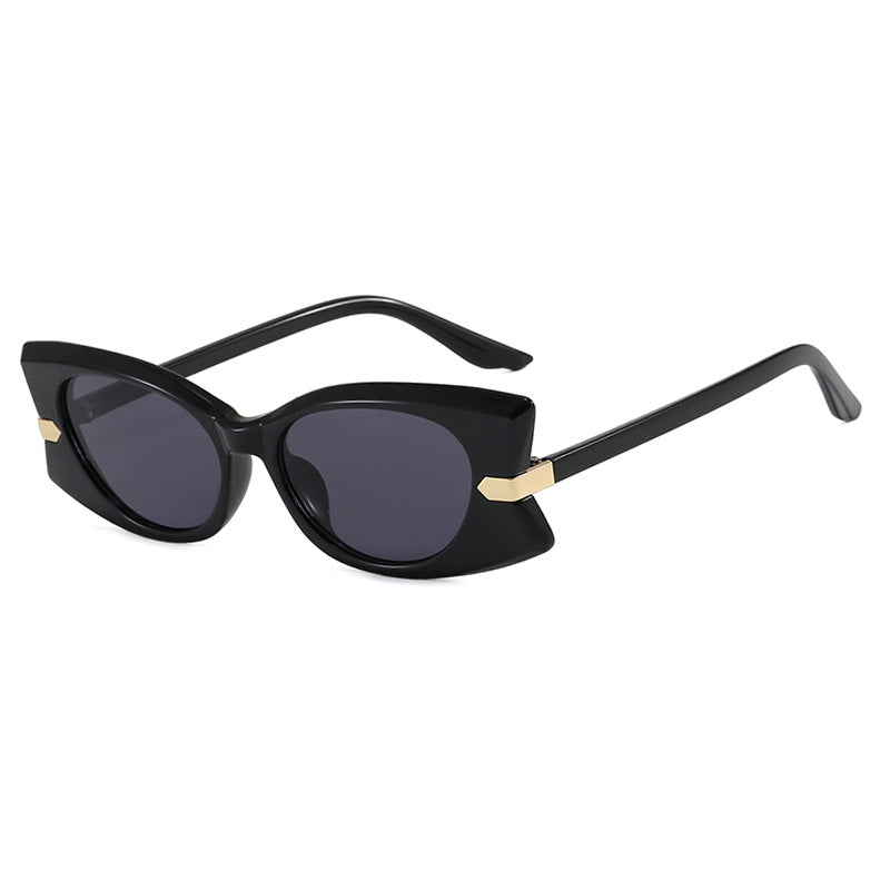 Damen Cat-Eye Sonnenbrille mit stilvollem Einsatz aus Metall und UV-Schutz Karnz