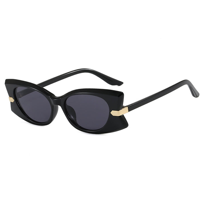 Damen Cat-Eye Sonnenbrille mit stilvollem Einsatz aus Metall und UV-Schutz Karnz