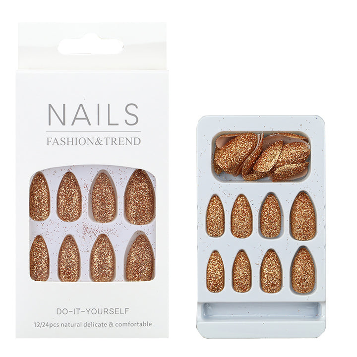 Glitzernde mandelförmige Press-On Nagelspitzen Karnz