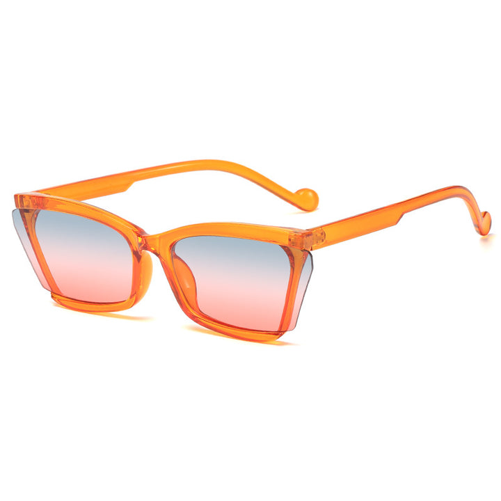Damen modische Sonnenbrille mit einzigartigem rechteckigem Design und UV-Schutz Karnz