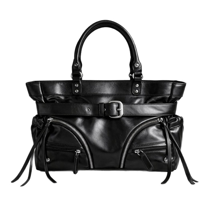 Strukturierte Leder-Handtasche