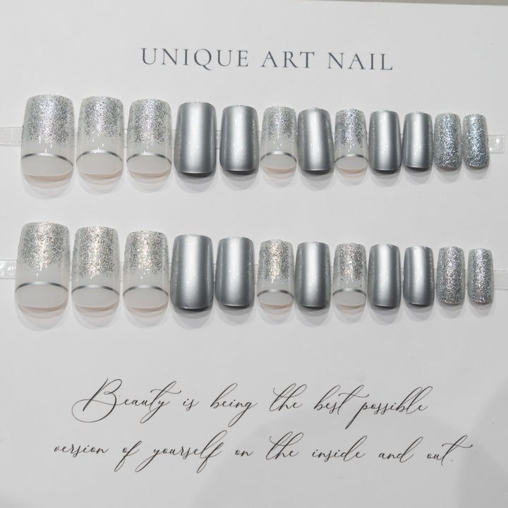 Glitzernde Ombre Nagelkunst